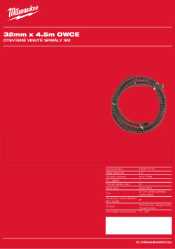 MILWAUKEE 32 mm x 4,5 m otevřená vinutá spirála 4932471710 A4 PDF