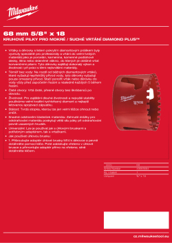 MILWAUKEE Diamond Max wet holesaws 49565664 A4 PDF