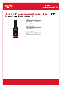 MILWAUKEE SHOCKWAVE™ IMPACT DUTY IMPACT SOCKETS 4932480253 A4 PDF