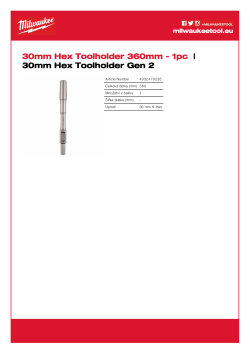 MILWAUKEE Stopka pro pěchovací desky a pemrlice, upínání 30mm Hex 4932479226 A4 PDF