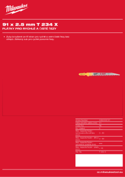 MILWAUKEE Wood: Fast and clean cutting blades 4932430141 A4 PDF