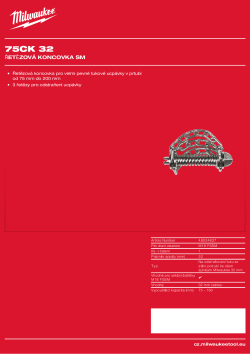 MILWAUKEE 75 mm řezačka tuku pro spirály 32 mm 48534837 A4 PDF