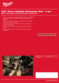 MILWAUKEE Sada výkyvných prodlužovacích nástavců ⅜″ 4 ks 4932480641 A4 PDF