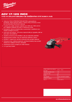 MILWAUKEE 1750 W úhlová bruska se sníženými otáčkami a AVS 4933449870 A4 PDF