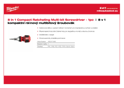 MILWAUKEE 8 v 1 kompaktní ráčnový multibitový šroubovák 4932471868 A4 PDF