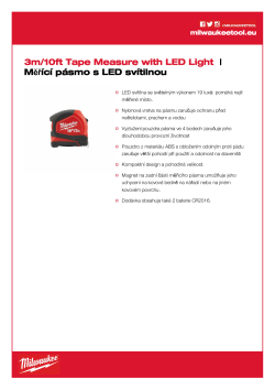 MILWAUKEE Svinovací metr s LED 3 m/ 10 ft 48226602 A4 PDF