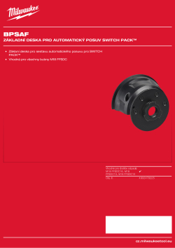 MILWAUKEE Základní deska pro automatický posuv SWITCH PACK™ 4932478225 A4 PDF