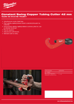 MILWAUKEE Řezák na měděné trubky 42 mm 48229252 A4 PDF