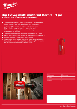 MILWAUKEE Kruhová pilka BIG HAWG™ Multimaterial 25 mm 4932464921 A4 PDF