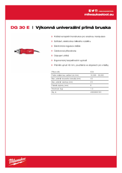 MILWAUKEE Výkonná univerzální přímá bruska 4933385100 A4 PDF