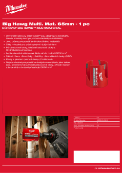 MILWAUKEE Kruhová pilka BIG HAWG™ Multimaterial 65 mm 4932464928 A4 PDF