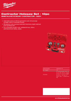 MILWAUKEE Sada bimetalovych kruhovych pilek Contractor (10 ks) 4932464719 A4 PDF