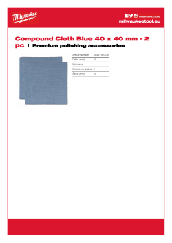 MILWAUKEE Hadřík modrý 40 × 40 mm 4932492308 A4 PDF