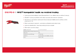 MILWAUKEE M12™ řezák na měděné trubky 4933411920 A4 PDF