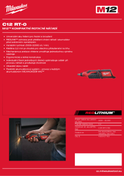 MILWAUKEE M12™ kompaktní rotační nářadí 4933427183 A4 PDF