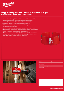 MILWAUKEE Kruhová pilka BIG HAWG™ Multimaterial 159 mm 4932464938 A4 PDF