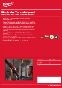MILWAUKEE Vodováha Torpedo s nastavením úhlů 25cm 4932459096 A4 PDF