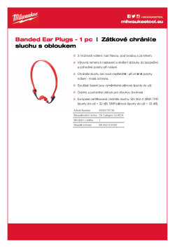 MILWAUKEE Zátkové chrániče sluchu s obloukem 4932478135 A4 PDF