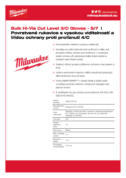 MILWAUKEE Reflexní rukavice s třídou ochrany proti proříznutí C velké balení 7/S 144 ks 4932479722 A4 PDF