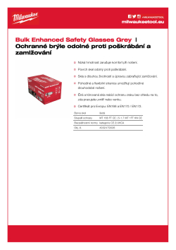 MILWAUKEE Ochranné brýle šedé - velké balení 4932479026 A4 PDF