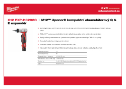 MILWAUKEE M12™ UPONOR™ subkompaktní expandér Q & E 4933441730 A4 PDF
