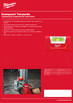 MILWAUKEE Torpédová kompaktní vodováha 4932472122 A4 PDF