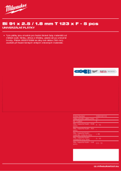 MILWAUKEE Metal: Universal application blades 4932430142 A4 PDF