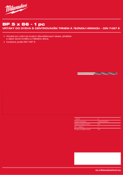 MILWAUKEE Brad Point Drills / DIN 7487 E 4932363653 A4 PDF