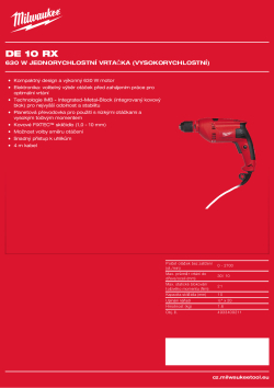 MILWAUKEE 630 W jednorychlostní vrtačka (s vysokou rychlostí) 4933409211 A4 PDF