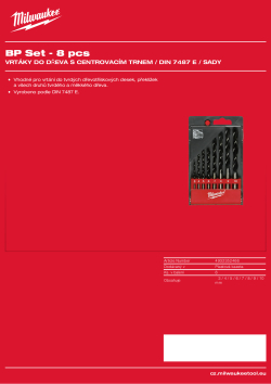 MILWAUKEE Sada vrtáků do dřeva 8 ks 4932352466 A4 PDF