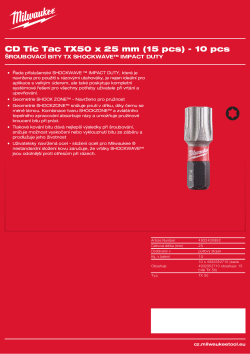 MILWAUKEE CD Tic Tac TX50 x 25 mm (15 ks) - 10 ks 4932430892 A4 PDF