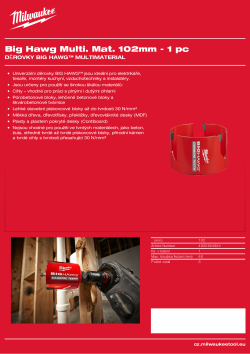 MILWAUKEE Kruhová pilka BIG HAWG™ Multimaterial 102 mm 4932464934 A4 PDF