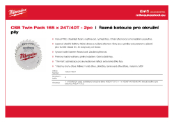 MILWAUKEE Set pilových kotoučů Dřevo 165 x ⅝″ 2 ks 4932479837 A4 PDF