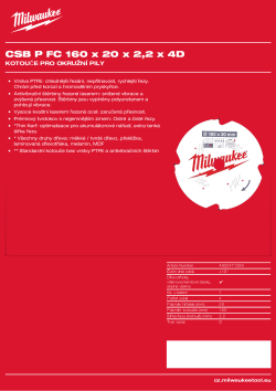 MILWAUKEE CSB P FC160 x 20 x 2.2 x 4D 4932471293 A4 PDF