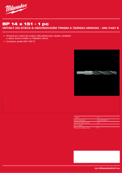 MILWAUKEE Brad Point Drills / DIN 7487 E 4932363662 A4 PDF