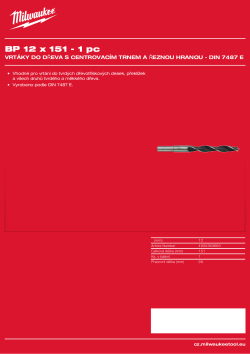MILWAUKEE Brad Point Drills / DIN 7487 E 4932363660 A4 PDF