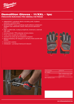 MILWAUKEE Pracovní rukavice pro demoliční práce - 11 / XXL - 1 ks 48229734 A4 PDF