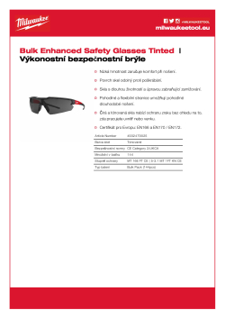 MILWAUKEE Ochranné brýle zatmavené - velké balení 4932479025 A4 PDF