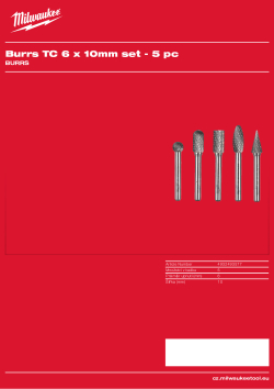 MILWAUKEE Sada fréz TC 6x10 mm - 5 ks 4932493577 A4 PDF