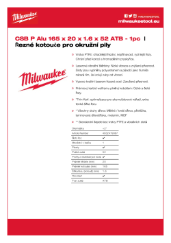 MILWAUKEE Circular saw blades for portable tools Gen II 4932479087 A4 PDF