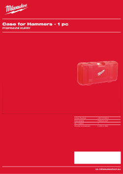 MILWAUKEE Přepravní kufr na kladiva 4931375502 A4 PDF