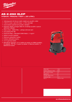 MILWAUKEE Vysavač prachu třídy L (25 litrů) 4933447480 A4 PDF