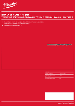 MILWAUKEE Brad Point Drills / DIN 7487 E 4932363655 A4 PDF
