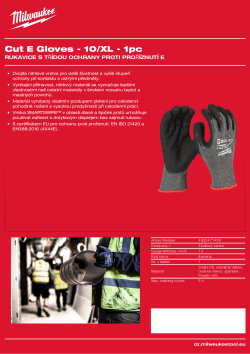 MILWAUKEE Rukavice s třídou ochrany proti proříznutí E - Xl/10 - 1 ks 4932471426 A4 PDF