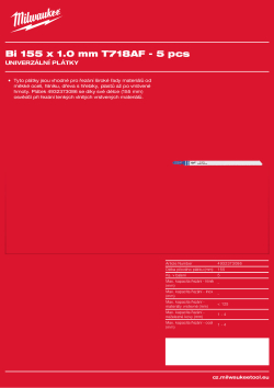 MILWAUKEE Metal: Universal application blades 4932373086 A4 PDF
