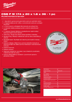 MILWAUKEE CSB P M 174 × 20 × 1,65 × 60 48404225 A4 PDF