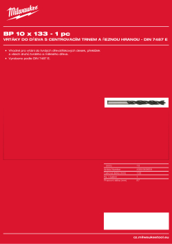 MILWAUKEE Brad Point Drills / DIN 7487 E 4932363658 A4 PDF
