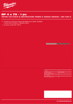 MILWAUKEE Brad Point Drills / DIN 7487 E 4932363652 A4 PDF
