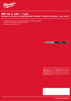 MILWAUKEE Brad Point Drills / DIN 7487 E 4932363663 A4 PDF