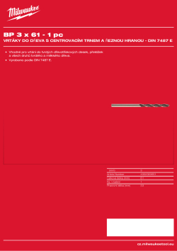 MILWAUKEE Brad Point Drills / DIN 7487 E 4932363651 A4 PDF
